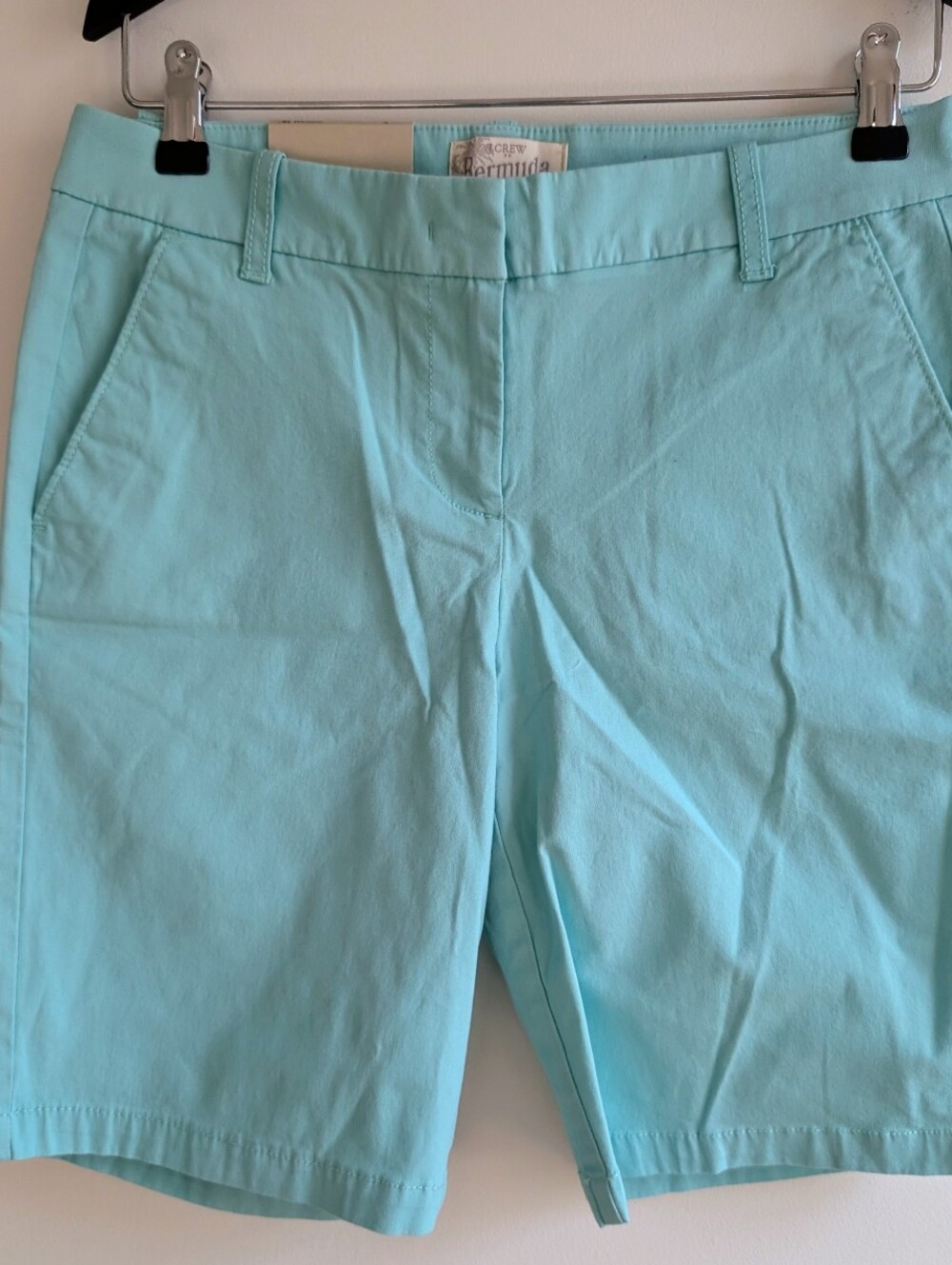 NWT J.CREW FACTORY Shorts Womens Sz 0 Mint Green City Fit Stretch Bermuda